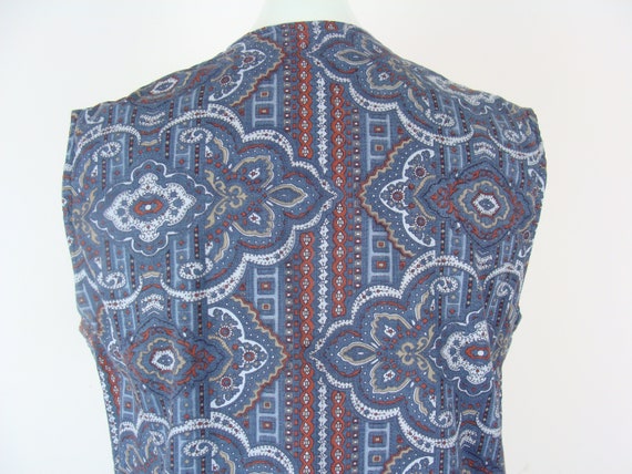 Vintage Printed Dress 70s Bandana Print Sheath Sh… - image 6