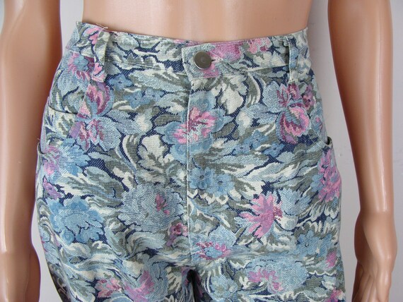 Vintage Floral Pants 90s Baroque Style Denim Flor… - image 2