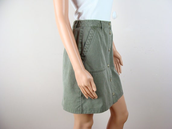 Vintage Surplus Skirt 90s Utility Style Cotton Bu… - image 4