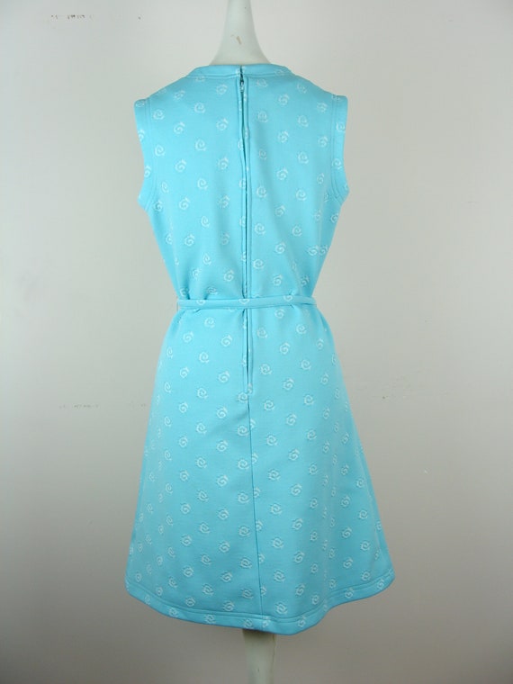 Vintage Mod Dress 60s Kay Windsor Swirl Sea Green… - image 7