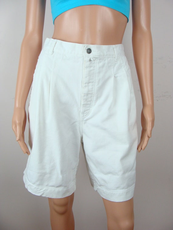 Vintage White Jean Shorts 80s Calvin Klein High Wa