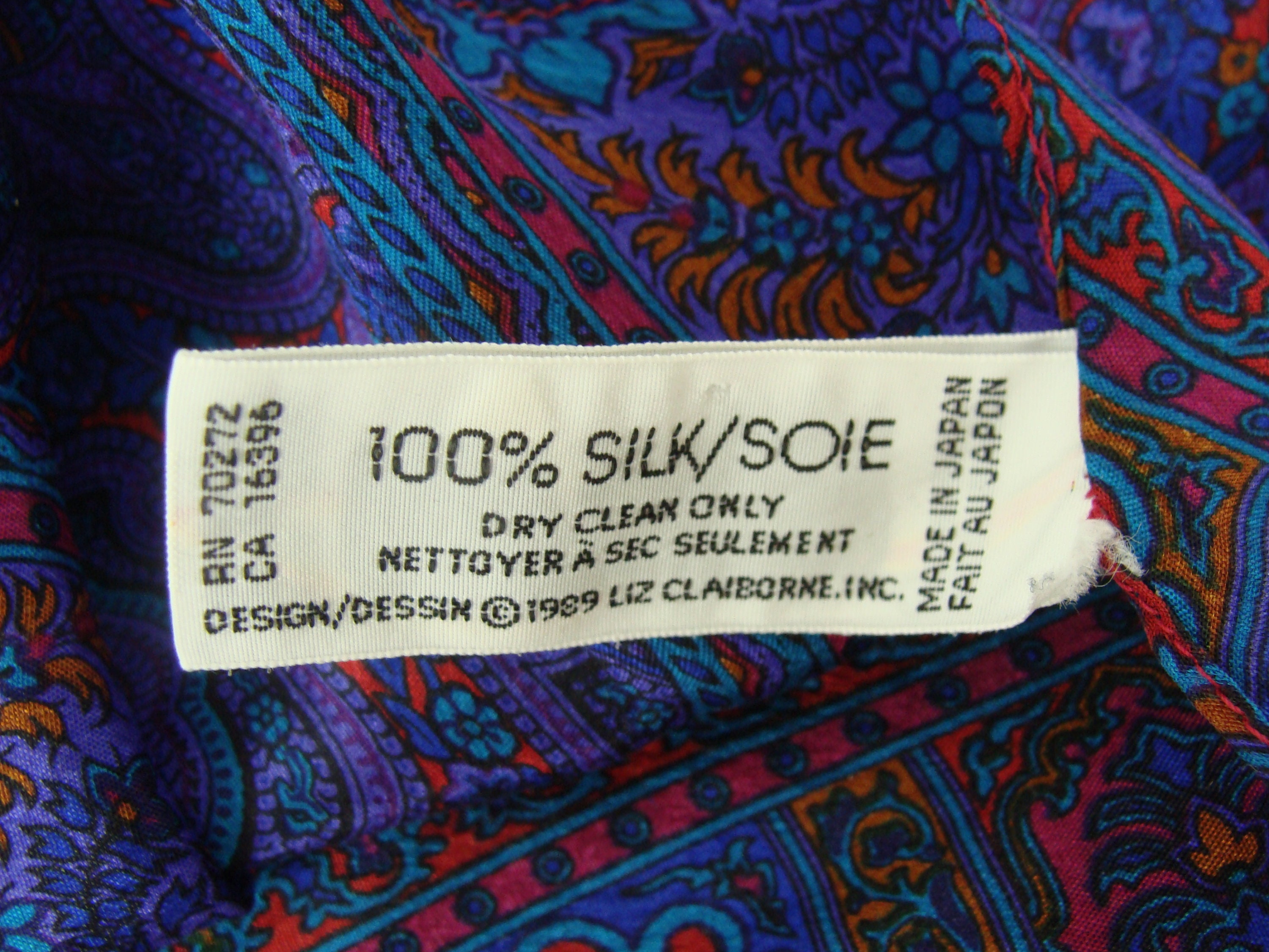 Vintage Silk Scarf 80s Liz Claiborne Paisley Head Scarf Long | Etsy