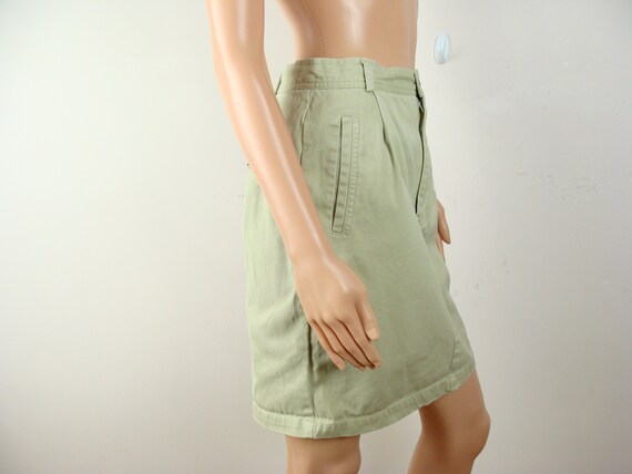 Vintage Gap Khaki Skirt 90s Classic Cotton Chino … - image 4