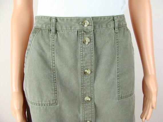 Vintage Surplus Skirt 90s Utility Style Cotton Bu… - image 3