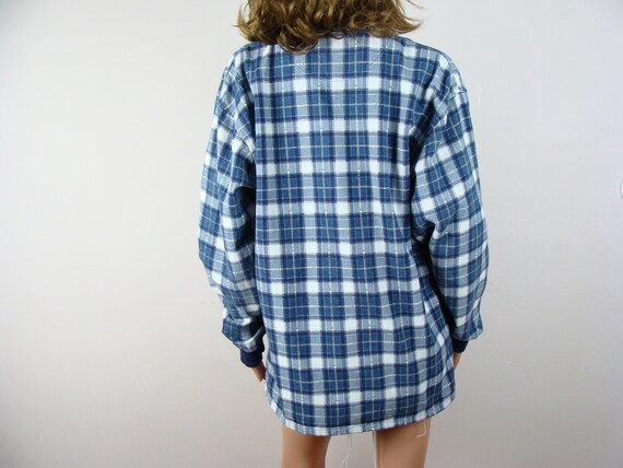 Vintage Plaid Shirt 90s Long Sleeve Collared Pull… - image 6