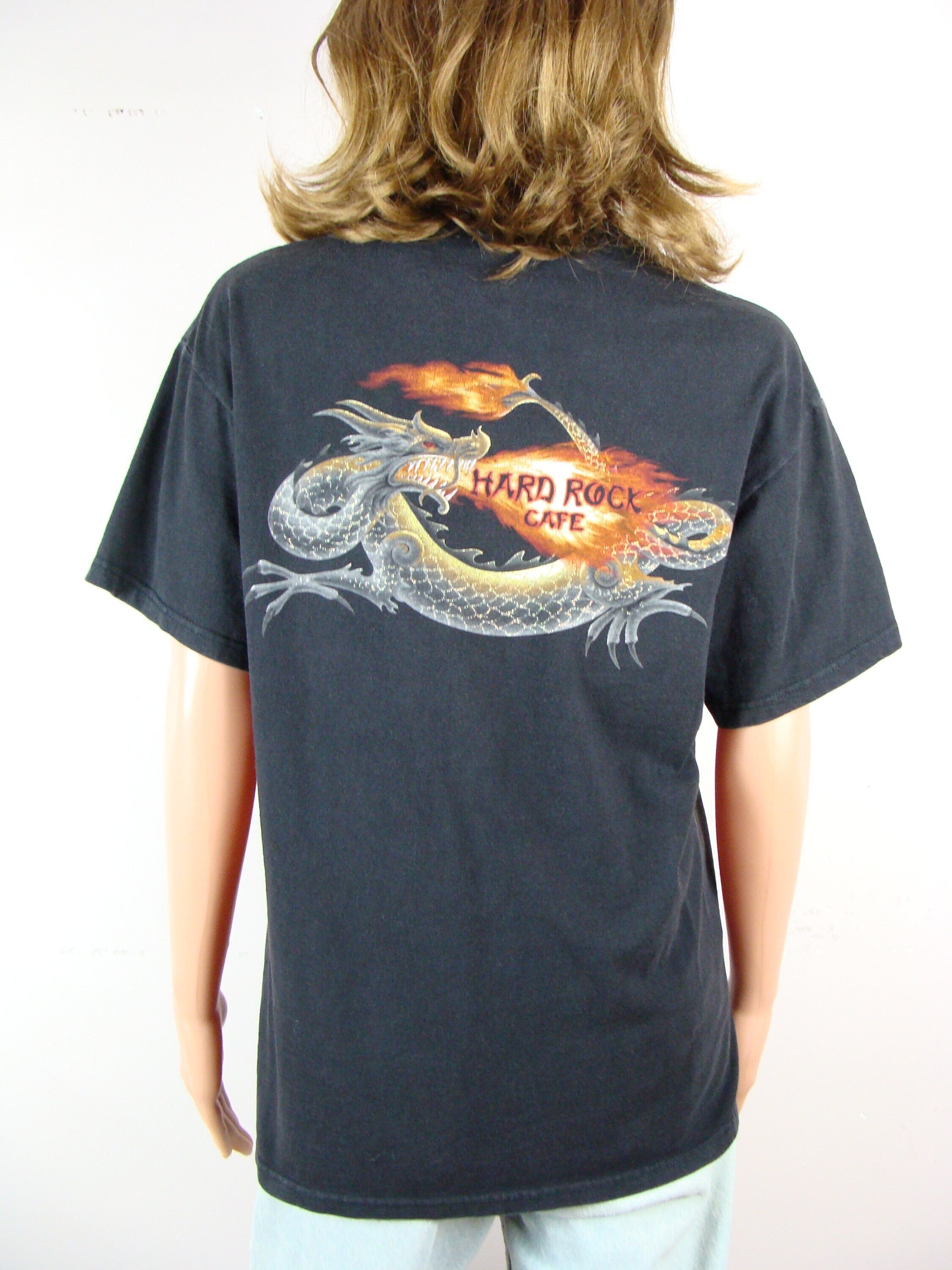 Vintage Hard Rock Cafe Orlando T Shirt 90s Fire Breathing Dragon