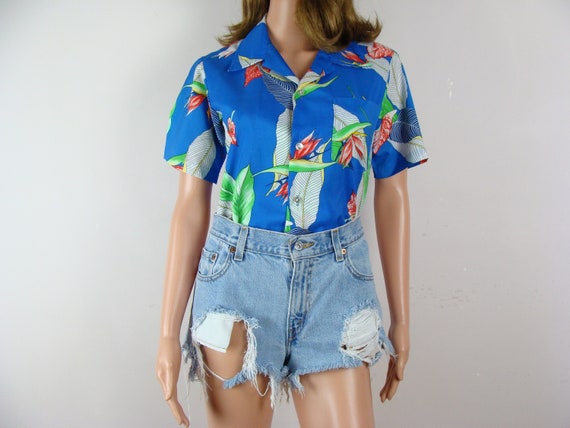 Vintage Kai Nani Hawaiian Shirt 70s Tropical Flor… - image 7