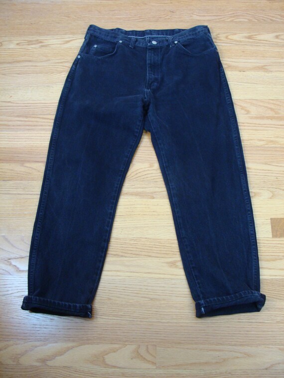 Vintage Jeans 90s Wrangler Faded Black 1990s High… - image 7
