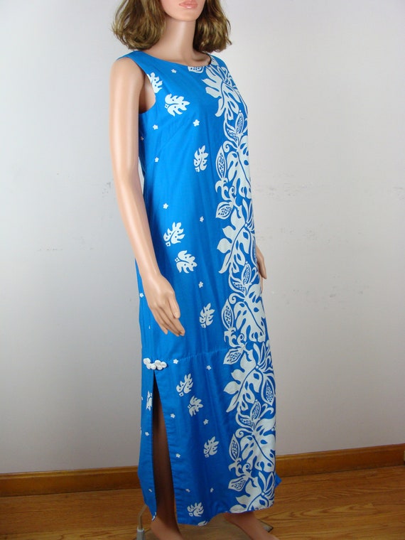 Vintage Hawaiian Dress 60s Malihini Maxi Dress 19… - image 3