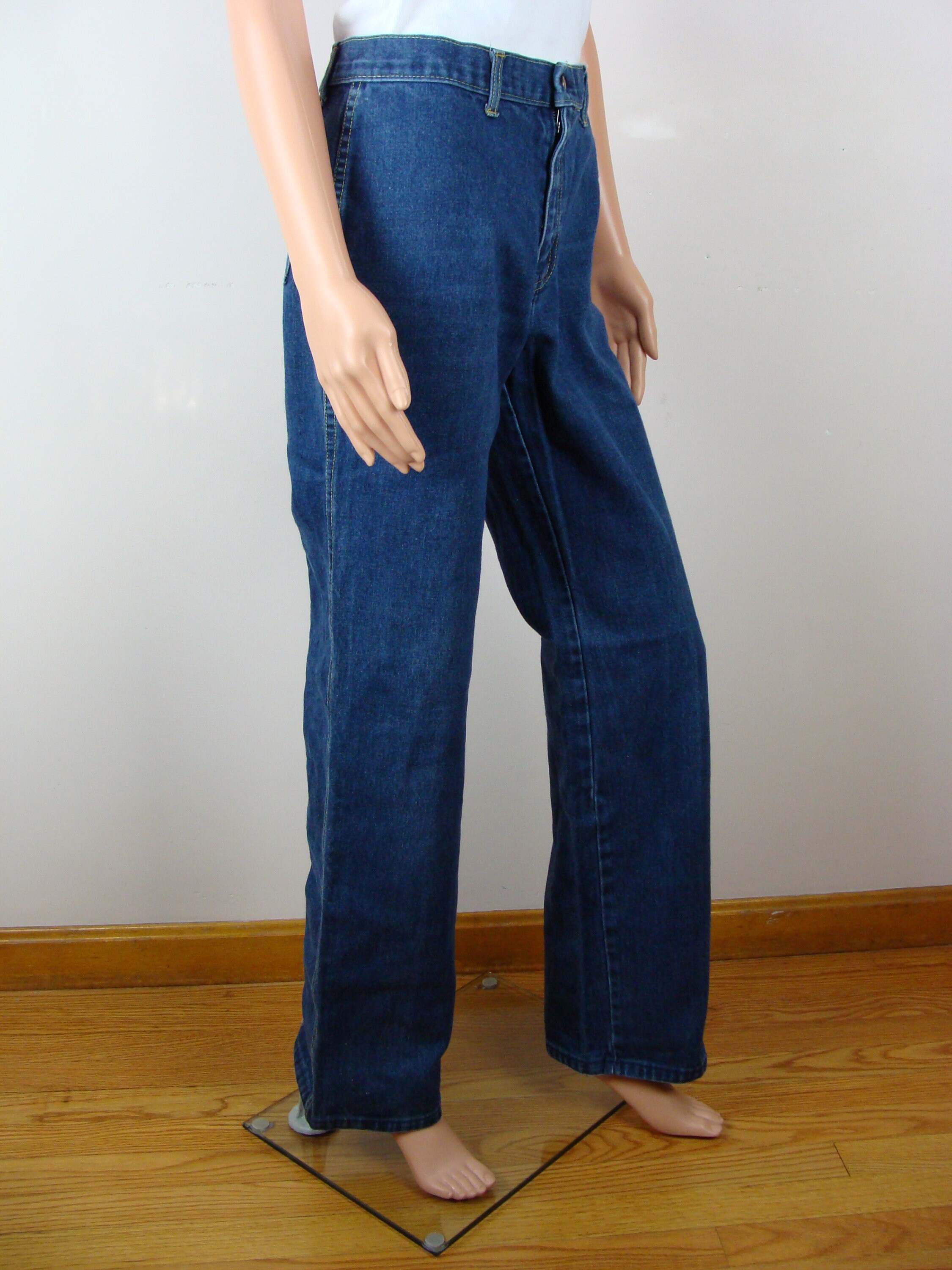 Vintage Plushbottom Jeans 70s High Waisted Slight Flare Dark - Etsy