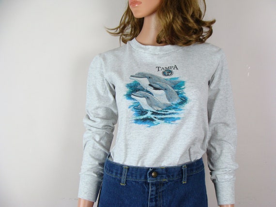 Vintage Tampa Long Sleeve T Shirt 90s Dolphin Tee… - image 2