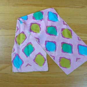 Vintage Scarf 60s Burmel Colorful Neck Scarf Abstract Animal Print Design Retro Fun
