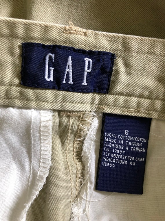 Vintage Gap Khaki Skirt 90s Classic Cotton Chino … - image 9