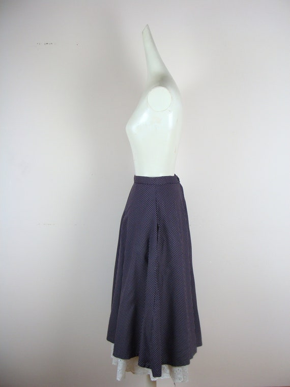Vintage Prairie Skirt 70s Cottagecore Western Lin… - image 9