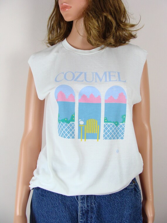 COZUMEL MEXICO 90s vintage cozumel mexico shirt single stitch 90s mens XL Surf  main image 4