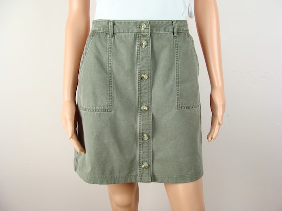 Vintage Surplus Skirt 90s Utility Style Cotton Bu… - image 1