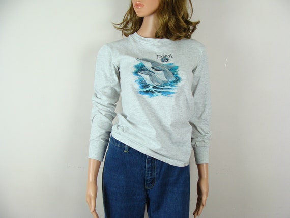Vintage Tampa Long Sleeve T Shirt 90s Dolphin Tee… - image 10
