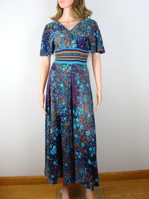 chinese dress ladies Women Summer Floral Print Tie Bow Short Sleeve Long Dress Boho V Neck  Empire Waist Beach Maxi Dresses Beach Party Maxi Dress at Amazon Women's  Clothing store