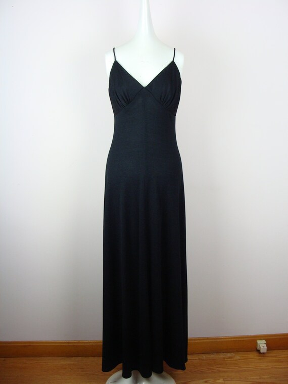 black spaghetti strap slip dress