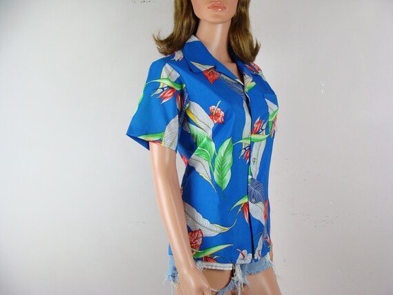 Vintage Kai Nani Hawaiian Shirt 70s Tropical Flor… - image 4