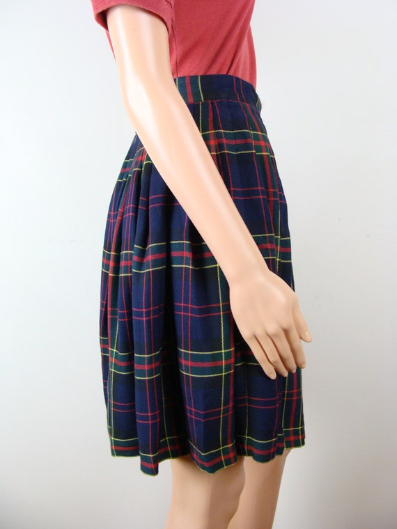 Vintage Plaid Skirt 90s Pleated School Girl Skirt… - image 7