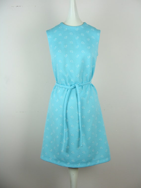 Vintage Mod Dress 60s Kay Windsor Swirl Sea Green… - image 2