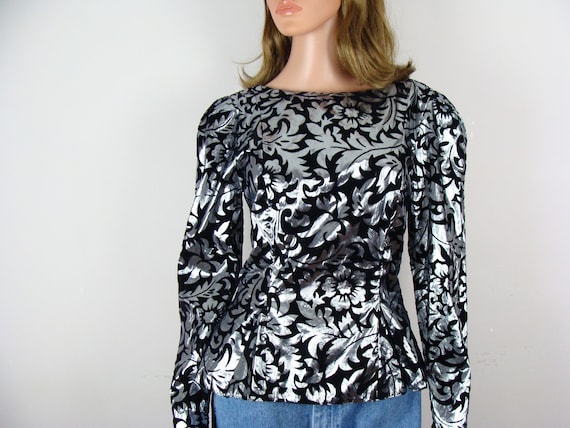 silver peplum top