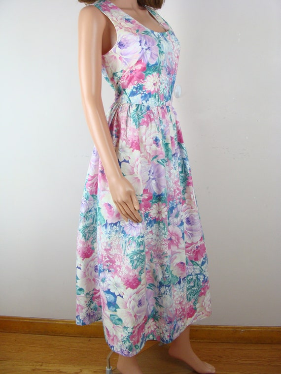 Vintage Floral Dress 80s does 50s Handmade Fit an… - image 5
