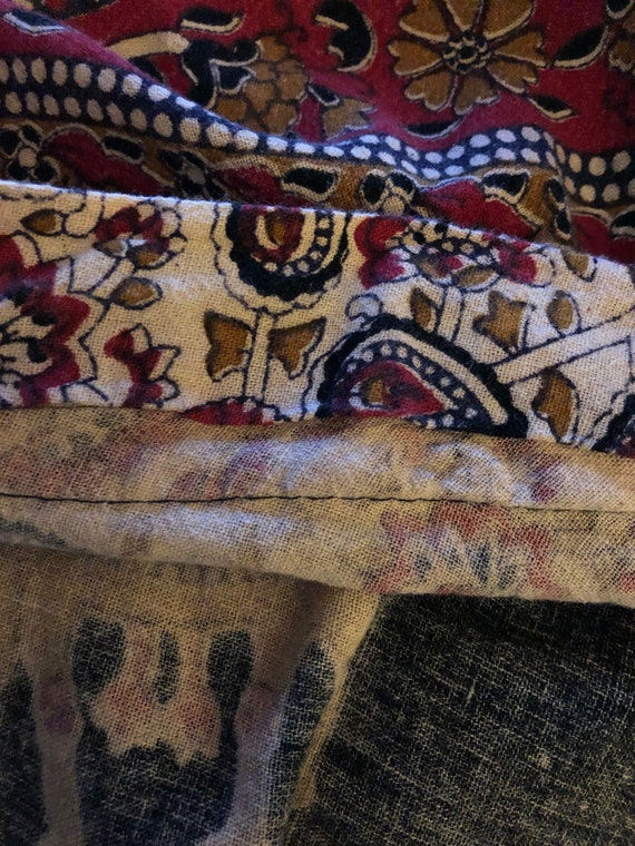 Vintage Indian Cotton Block Print Wrap Skirt Bohe… - image 8