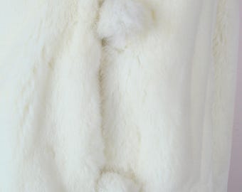 Vintage White Faux Fur Coat 80s Donnybrook Plush Jacket