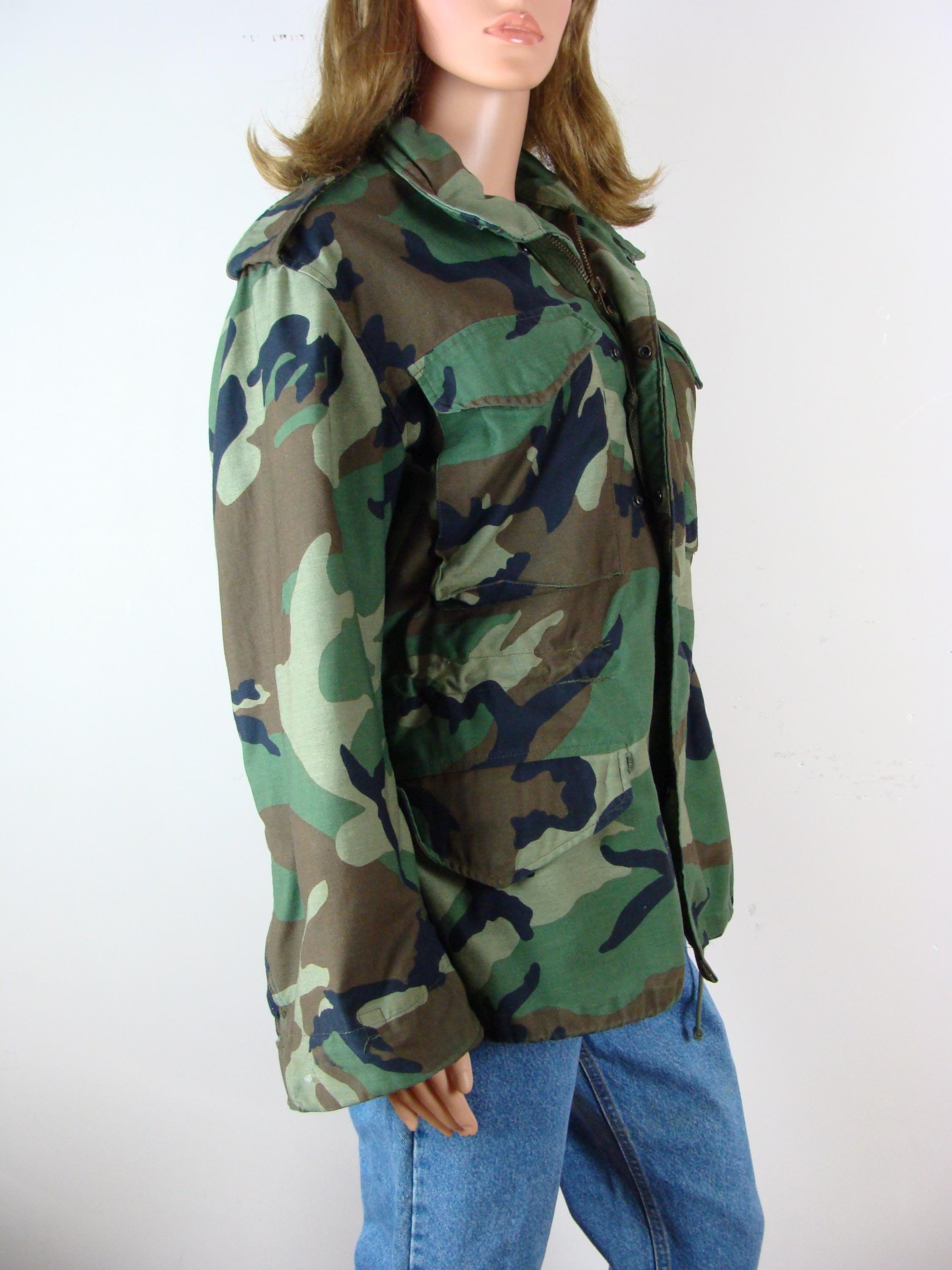 NYLON 迷彩 jacket 00s military Army Combat Camo Zip-up Jacket Small‐Short NSN NO: 8415-01