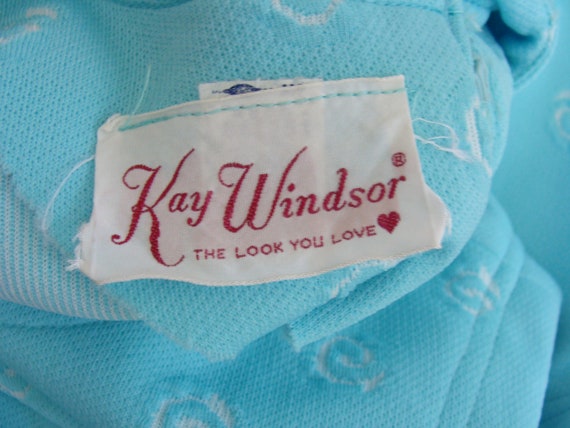 Vintage Mod Dress 60s Kay Windsor Swirl Sea Green… - image 10