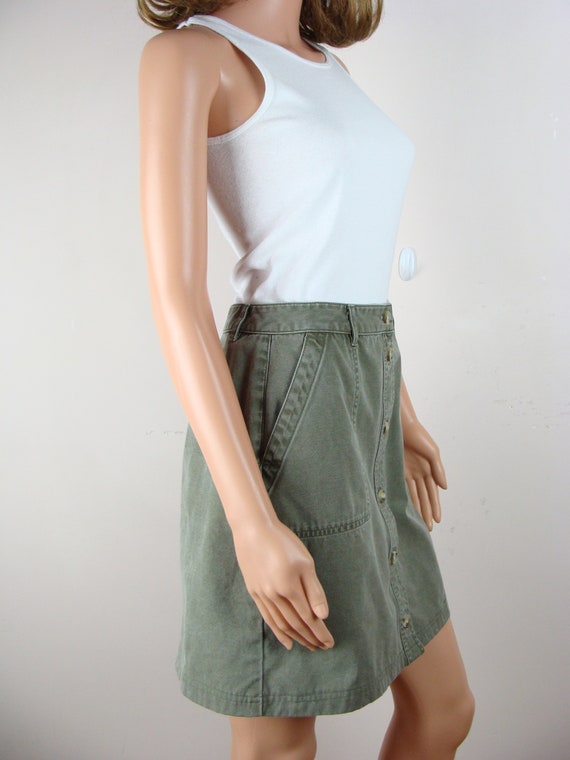 Vintage Surplus Skirt 90s Utility Style Cotton Bu… - image 5