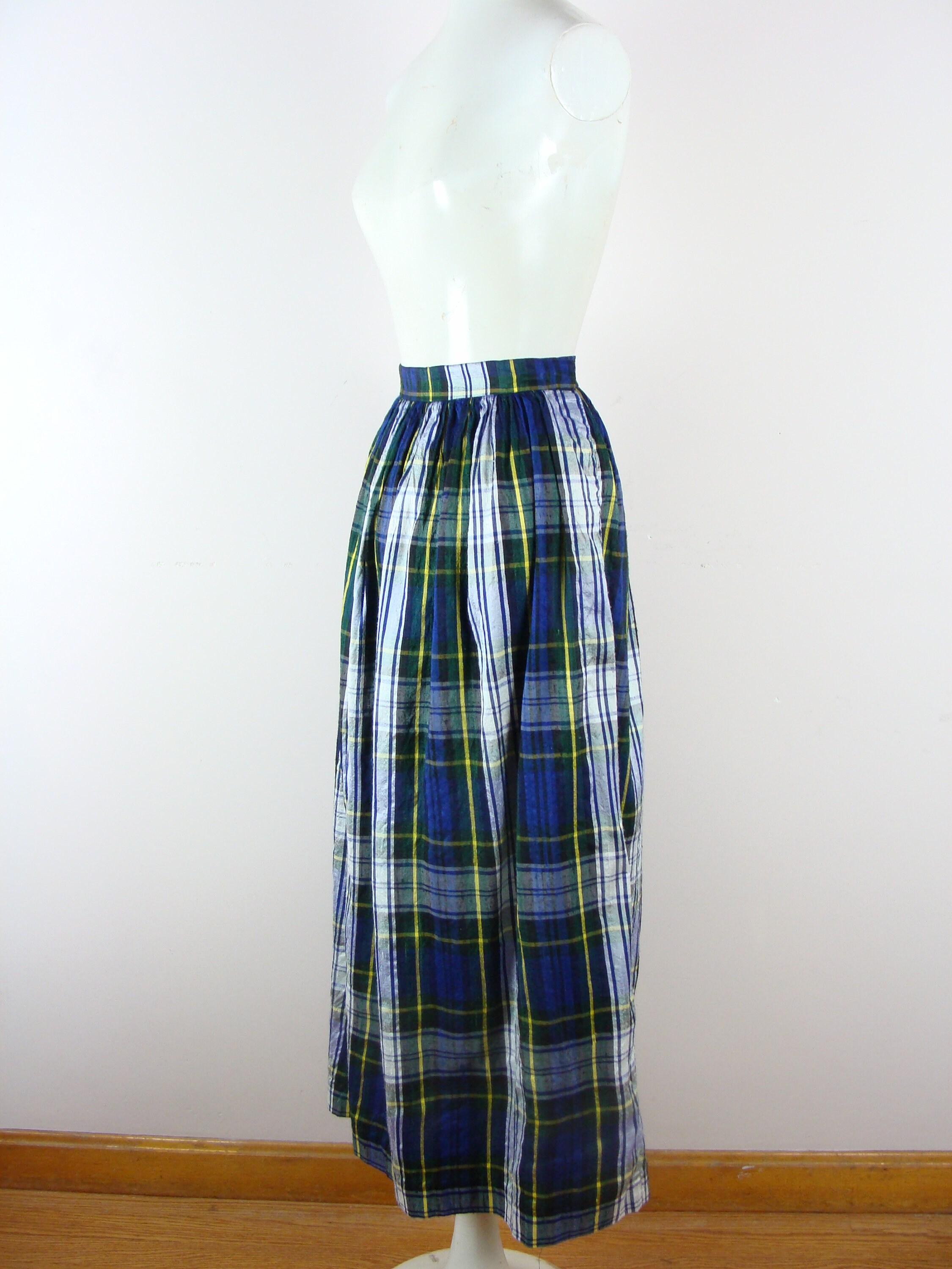 Vintage Plaid Skirt 80s Silk Tartan Plaid Talbots High Waisted | Etsy