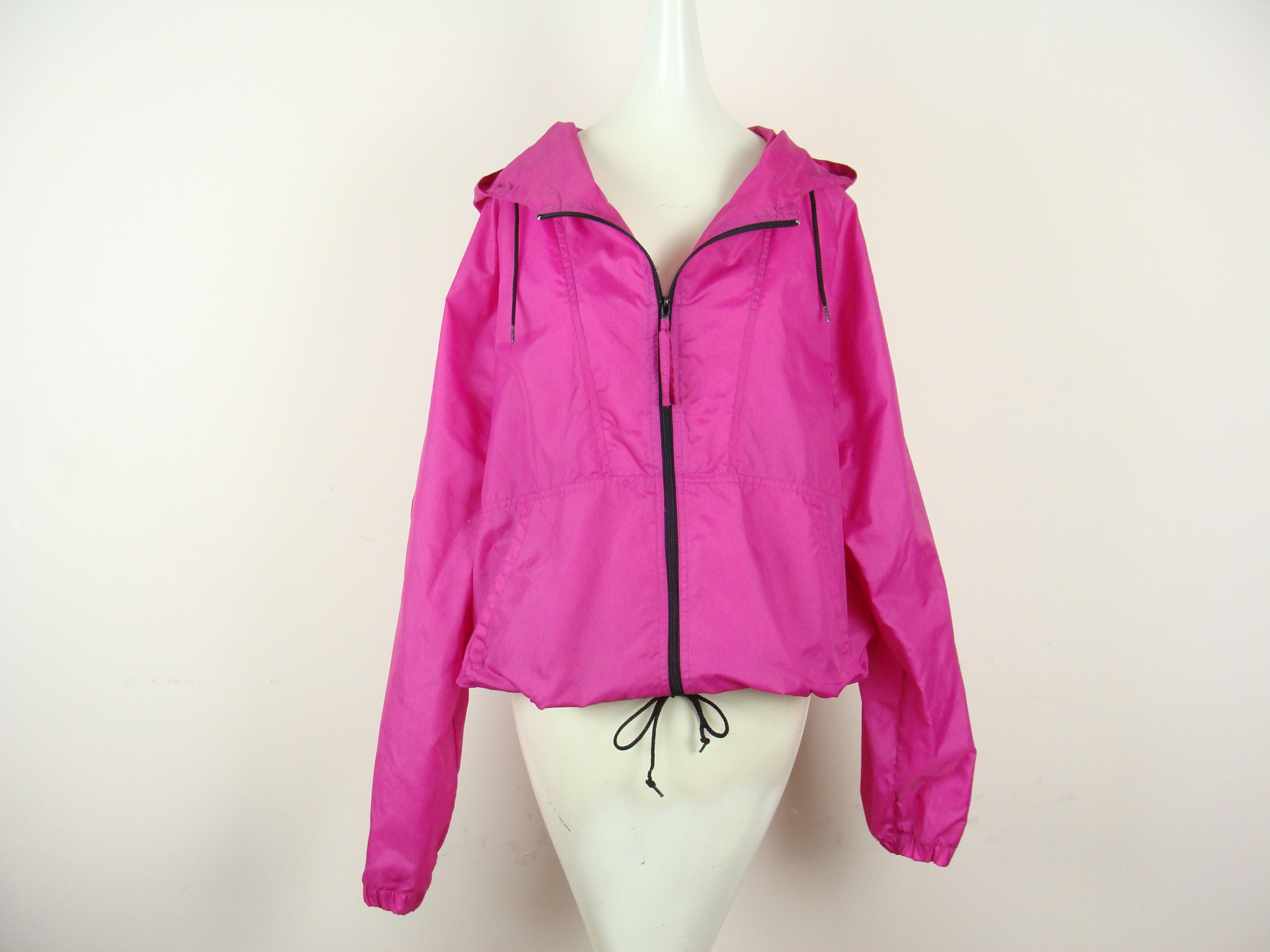 Vintage Hot Pink Jacket 90s Nylon Windbreaker Jacket Sporty | Etsy