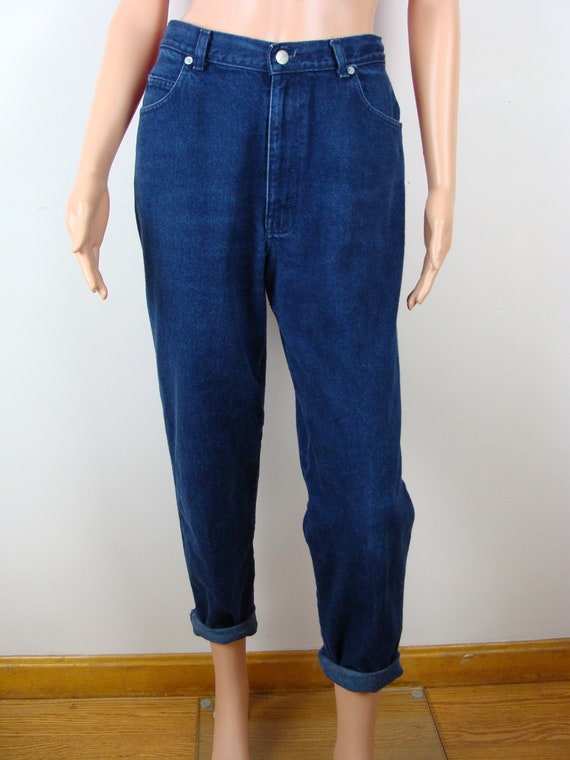 Vintage Sasson Jeans 80s High Waisted Tapered Leg Mom Jeans Dark Wash Classic Cool Etsy Canada