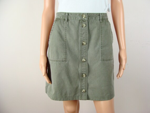 Vintage Surplus Skirt 90s Utility Style Cotton Bu… - image 2