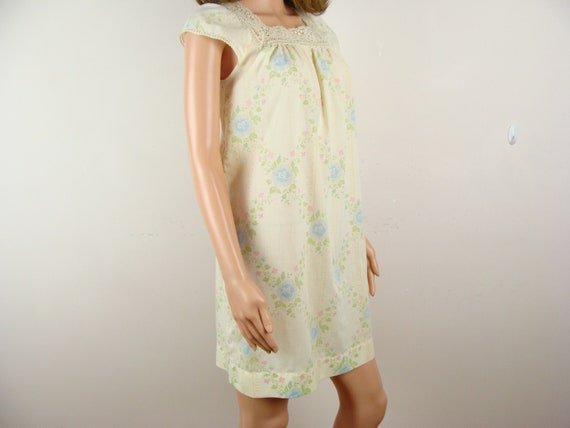 Vintage Nightgown 70s Barbizon Floral Print Knee … - image 7