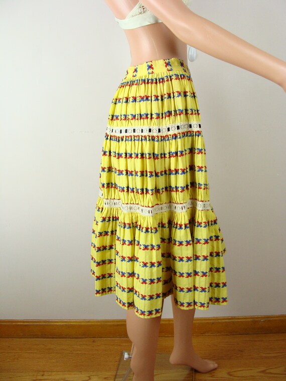 Vintage Patio Skirt 50s Butterflies Gathered Full Ski… Gem