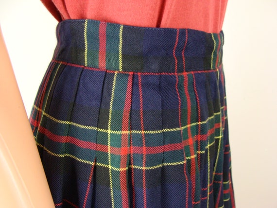 Vintage Plaid Skirt 90s Pleated School Girl Skirt… - image 6