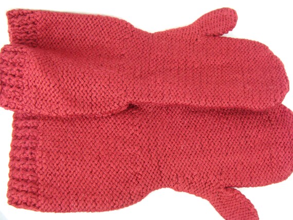 Vintage Knit Mittens 70s Gauntlet Glove Mittens C… - image 8