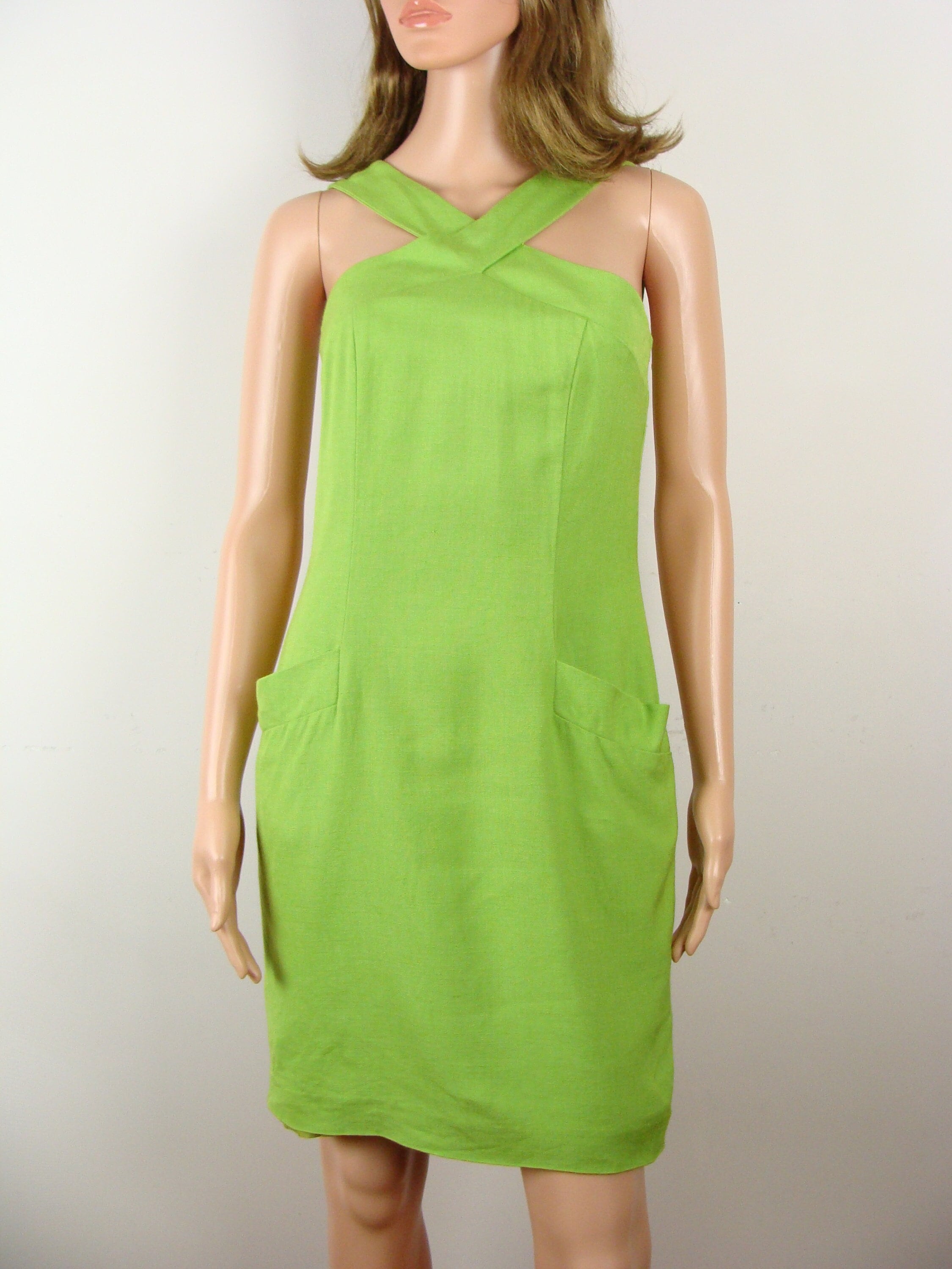 prom dress stores in green bay Sakura Cream & Light Green Linen Dress – Elise Design