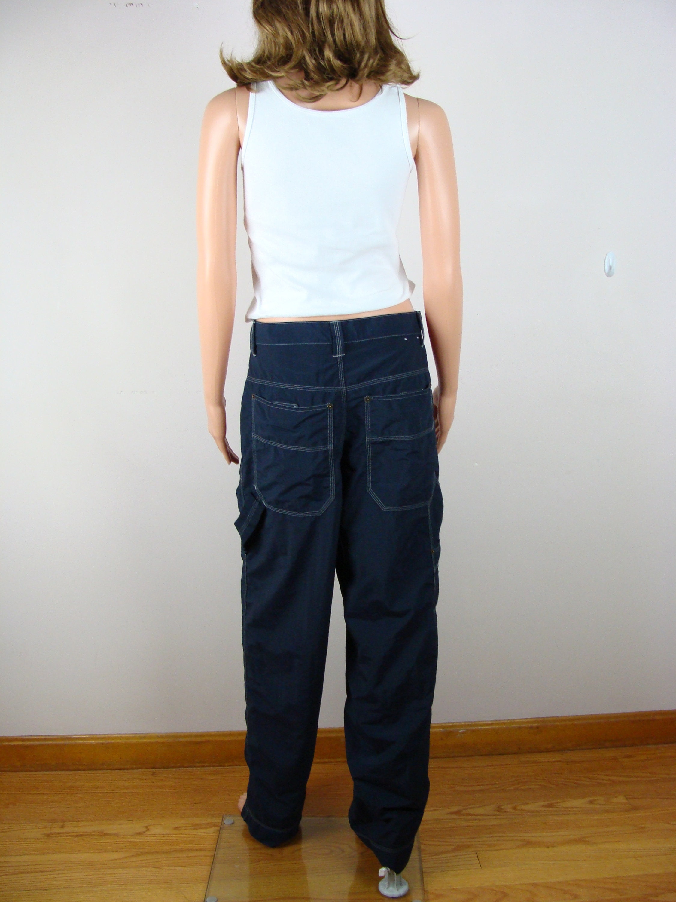 Vintage Nylon Pants 90s Wide Leg Carpenter Style Mudd