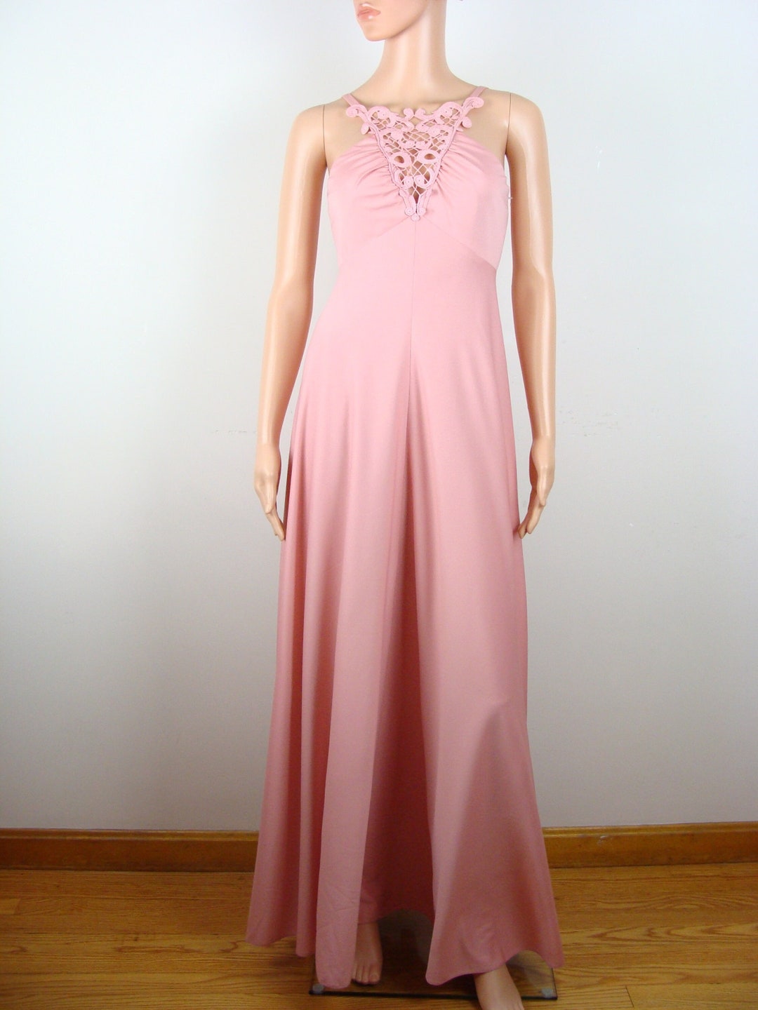 70’s Pink Crystal Midi Length Dress main image 1