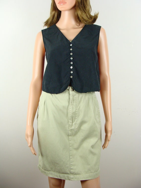 Vintage Gap Khaki Skirt 90s Classic Cotton Chino … - image 2