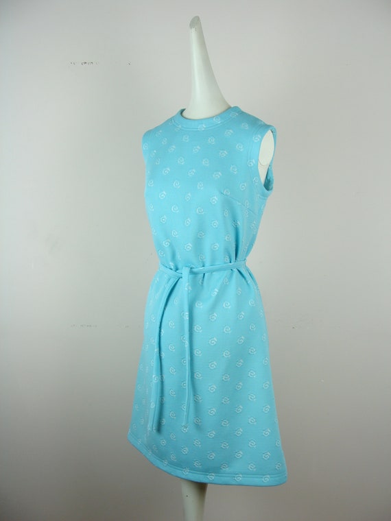 Vintage Mod Dress 60s Kay Windsor Swirl Sea Green… - image 3