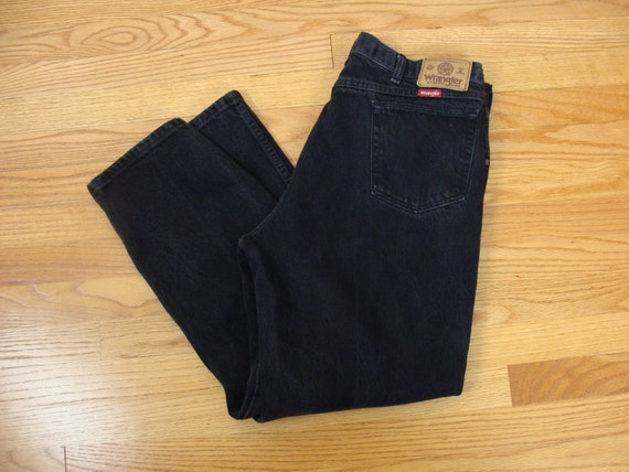Vintage Jeans 90s Wrangler Faded Black 1990s High… - image 2