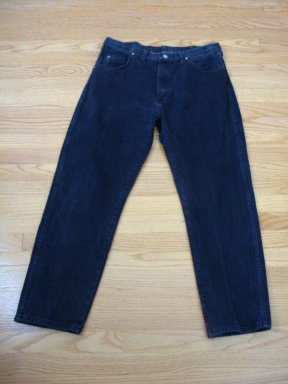 Vintage Jeans 90s Wrangler Faded Black 1990s High… - image 3