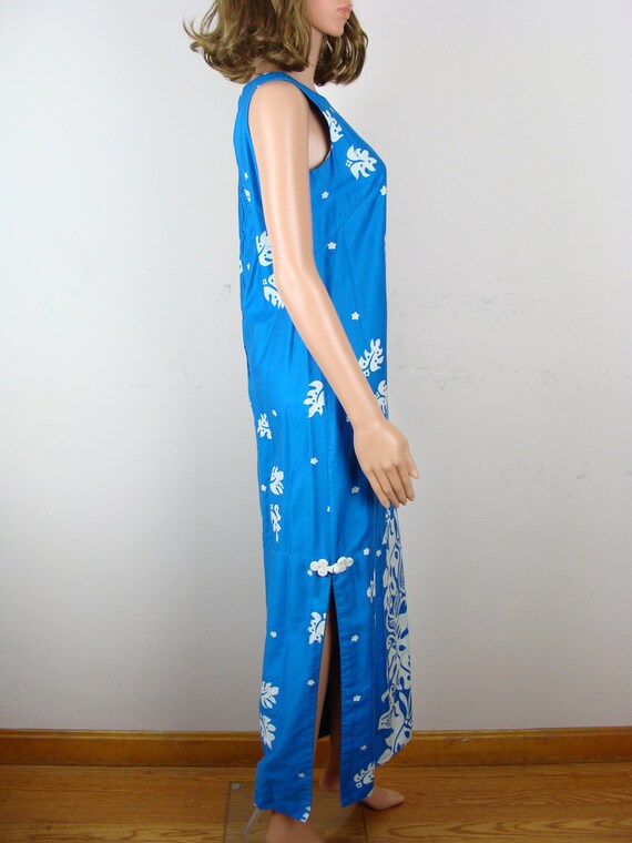 Vintage Hawaiian Dress 60s Malihini Maxi Dress 19… - image 4