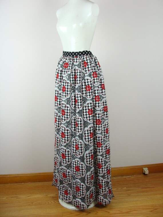 Vintage Quilted Skirt 60s Mixed Print Double Laye… - image 5